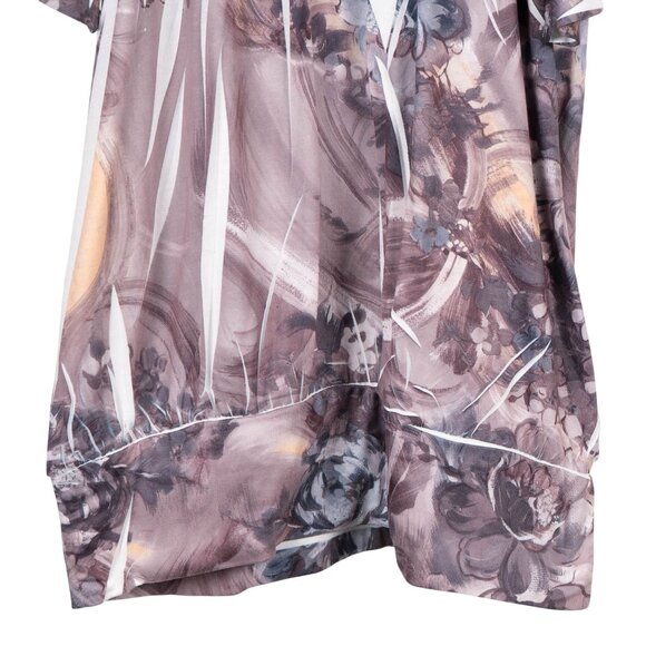 Simply Irresistible Blouse L Womens Top Lace Detail Back Gray Floral Flutter - Picture 3 of 6